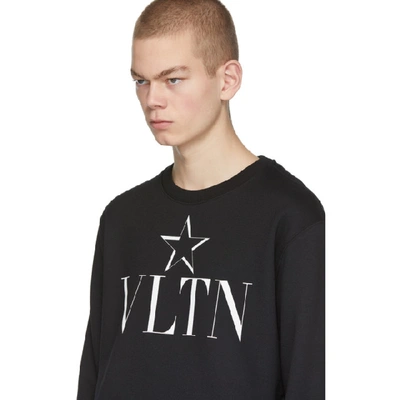 Shop Valentino Black Vltn Star Jersey Sweatshirt In 0ni Nero/vl