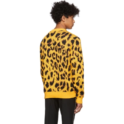 Shop Versace Yellow Jacquard Pop Animalier Sweater In A7804 Yello