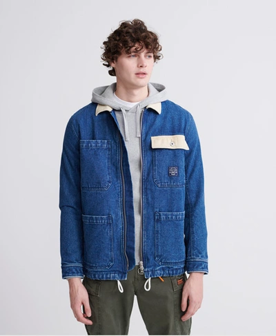 Superdry Worker Chore Coat In Blue | ModeSens