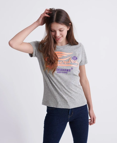 Shop Superdry Neon Classic High Flyers T-shirt In Grey