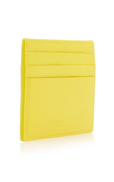Shop Bottega Veneta Intrecciato Leather Cardholder  In Yellow