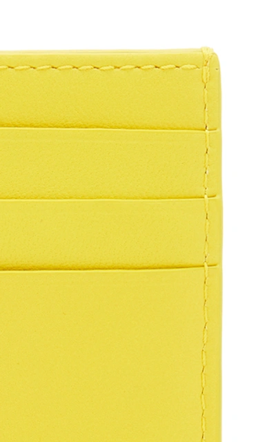 Shop Bottega Veneta Intrecciato Leather Cardholder  In Yellow