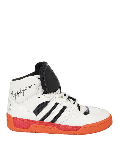 Shop Y-3 Hayworth Leather Sneakers In White
