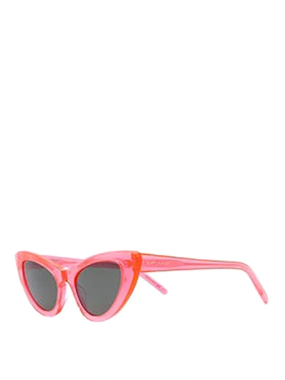 Shop Saint Laurent Lily Cat-eye Sunglasses In Orange