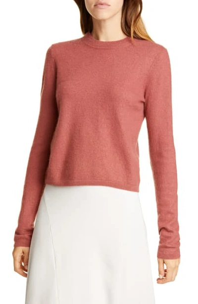 Shop Vince Fitted Crop Cashmere Sweater In Rosewood