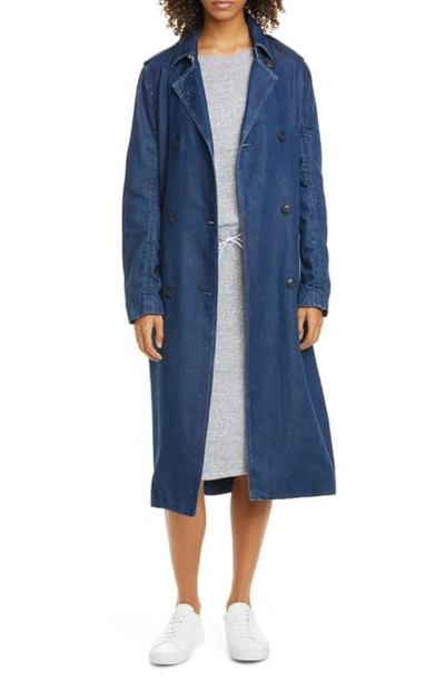 Shop Rag & Bone Tailored Denim Trench Coat In Willow