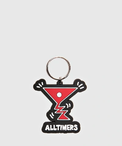 Shop Alltimers Action Logo Keychain In Black