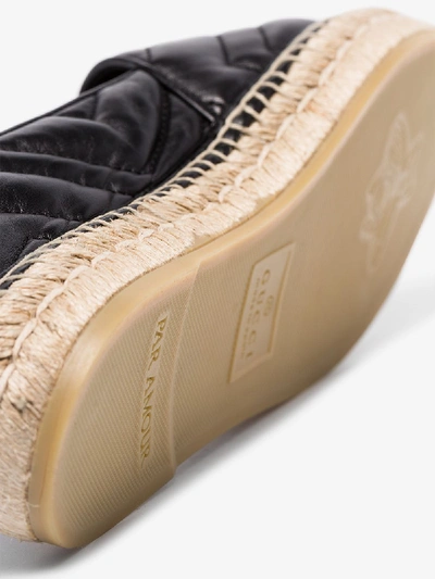 Shop Gucci Black Quilted Leather Espadrilles