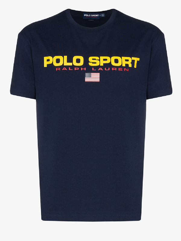 Polo Ralph Lauren Polo Sport-print Cotton-jersey T-shirt In 蓝色 | ModeSens
