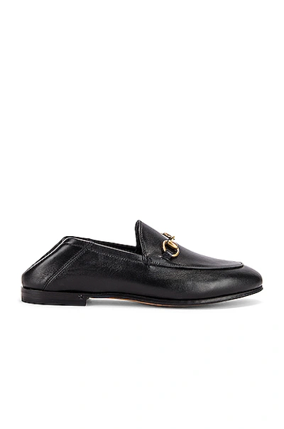 Shop Gucci Leather Horsebit Loafers In Black