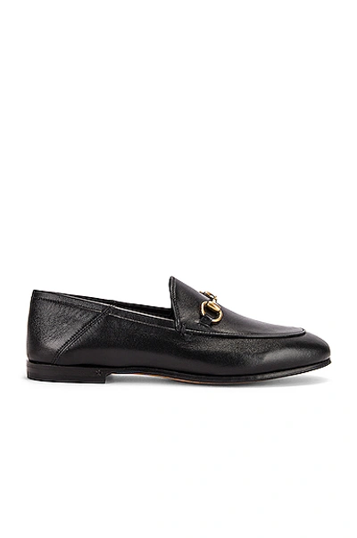 Shop Gucci Leather Horsebit Loafers In Black