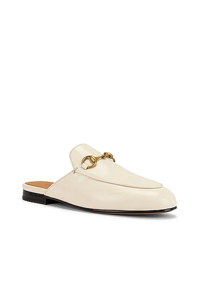 Gucci Princetown Horsebit-detailed Suede Slippers In Mystic White