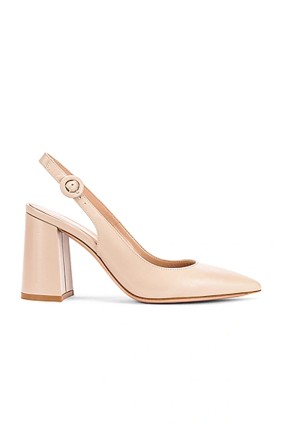 Shop Gianvito Rossi Vitello Slingback Sandals In Mousse