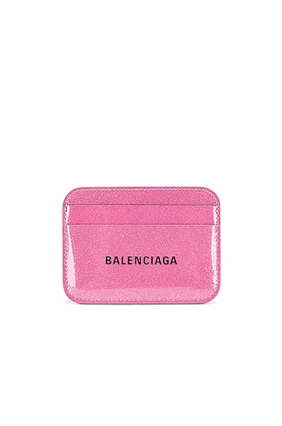 Shop Balenciaga Glitter Bb Card Holder In Old Rose & Black