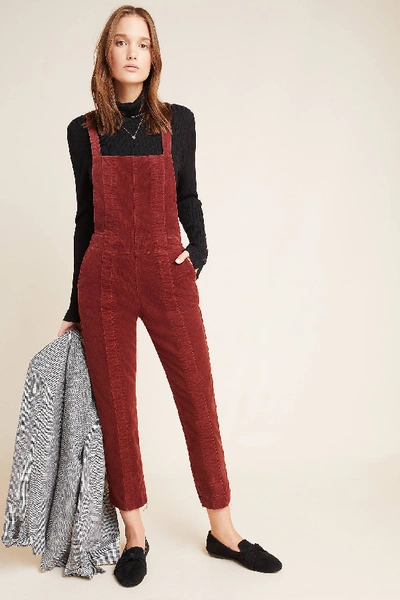 Shop Ag The Isabelle Paneled Denim Overalls In Purple