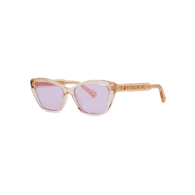 Shop Chloé Peach Cat-eye Sunglasses In Pink