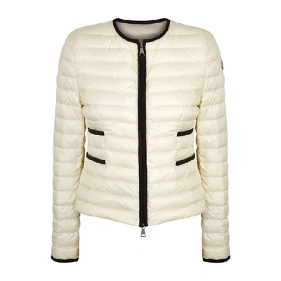 Shop Moncler Baillet Ivory Quilted Shell Jacket In White