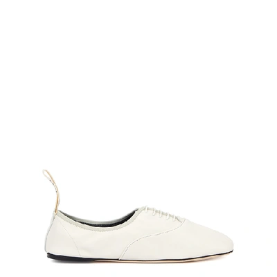 Shop Loewe Off-white Leather Derby Shoes