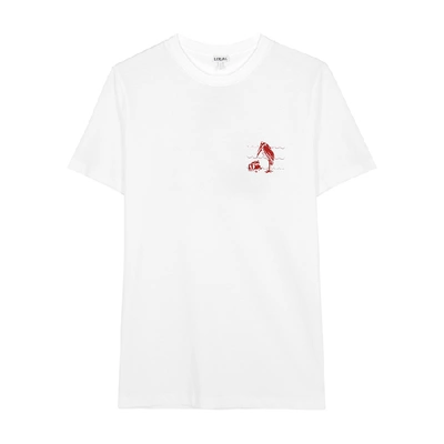 Shop Loewe White Printed Cotton T-shirt