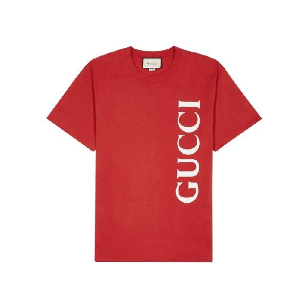 gucci red logo t shirt