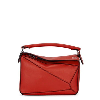 Shop Loewe Puzzle Small Leather Cross-body Bag In Red