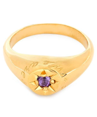 Shop Alex Monroe Gold-plated Amethyst Birthstone Ring