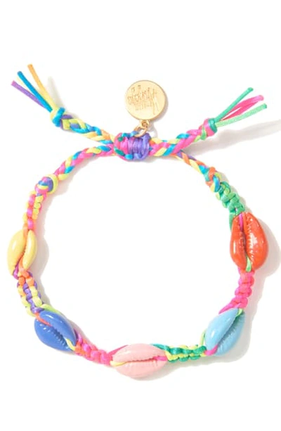 Shop Venessa Arizaga Rainbow Shell Bracelet In Rainbow/ Gold