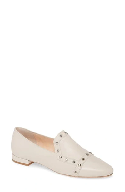 Shop Agl Attilio Giusti Leombruni Studded Loafer In Talc Leather