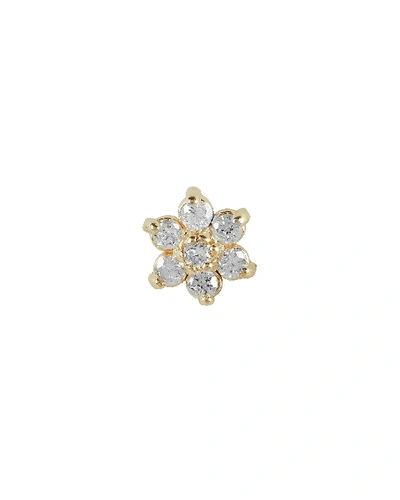 Shop Zoë Chicco Diamond Flower Single Stud Earring In Gold