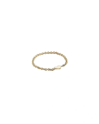 Shop Zoë Chicco Itty Bitty Heart Chain Ring In Gold