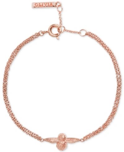 Shop Olivia Burton Three Dimensional Bee Chain Bracelet In Rose Gold