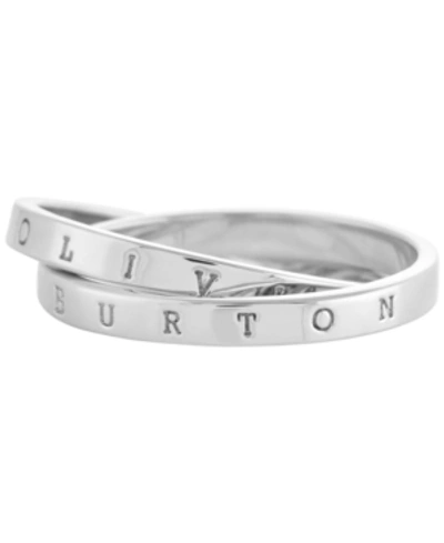 Shop Olivia Burton Classic Double Statement Ring In Silver
