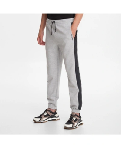 Shop Karl Lagerfeld Men's Combo Quilted Insert Jogger In Heather Grey