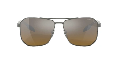 Prada Men's Polarized Sunglasses, Ps 51vs 62 In Brown Mirror Grey Gradient
