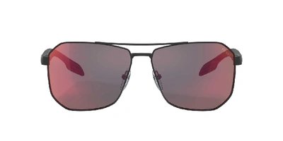 Shop Prada Linea Rossa Man Sunglasses Ps 51vs In Dark Grey Mirror Blue,red