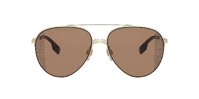 Shop Burberry Woman Sunglasses Be3113 Ferry In Brown Uv Printing Tb