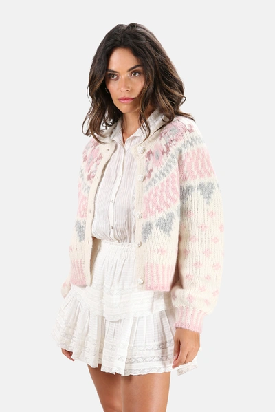 Loveshackfancy Women's Jamie Cardigan Sweater In Milky Clouds, Size Medium  | ModeSens