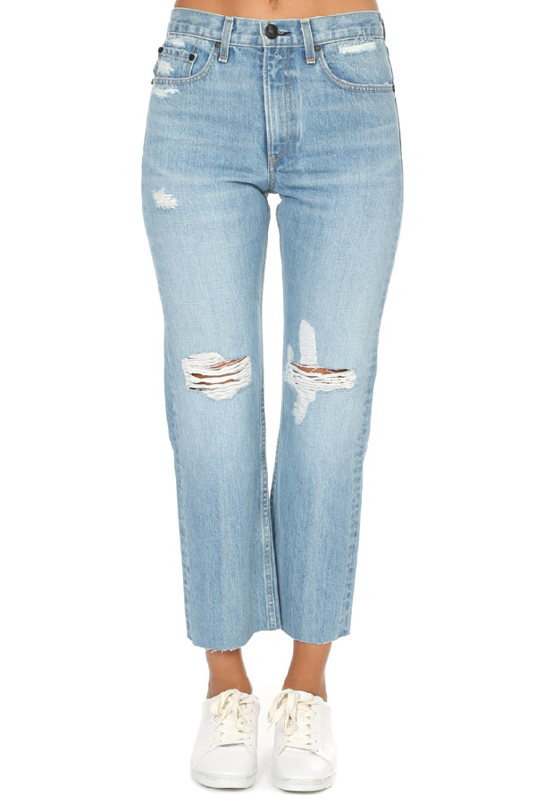 straight distressed jeans