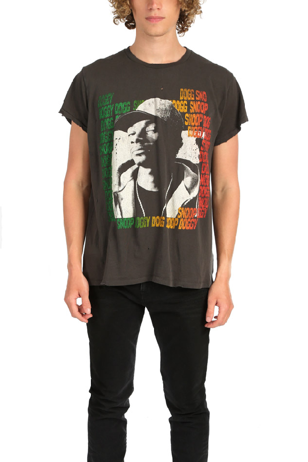 Madeworn Snoop Dogg Graphic T Shirt In Dirty Black Modesens