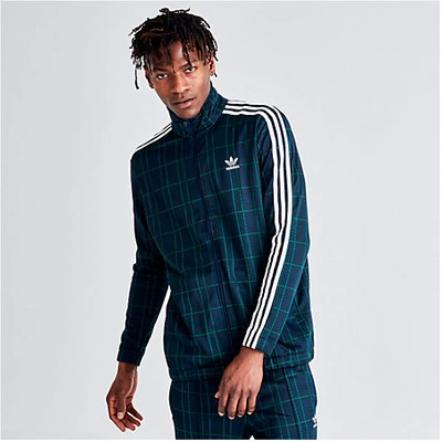 Shop Adidas Originals Adidas Men's Originals Tartan Track Jacket In Blue