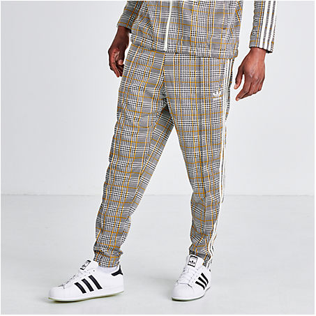 adidas men's originals plaid track pants