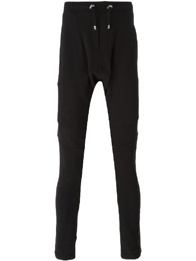 Shop Balmain Drop-crotch Track Pants In Black