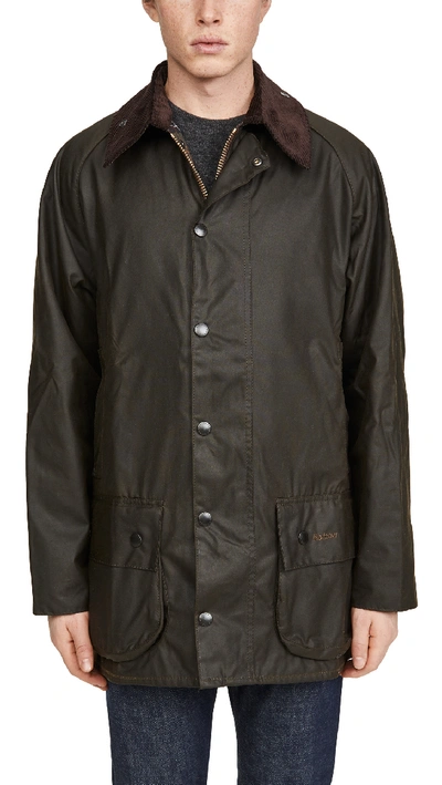 Shop Barbour Classic Beaufort Wax Jacket In Olive