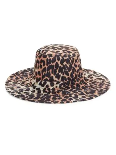 Shop Ganni Leopard-print Bucket Hat