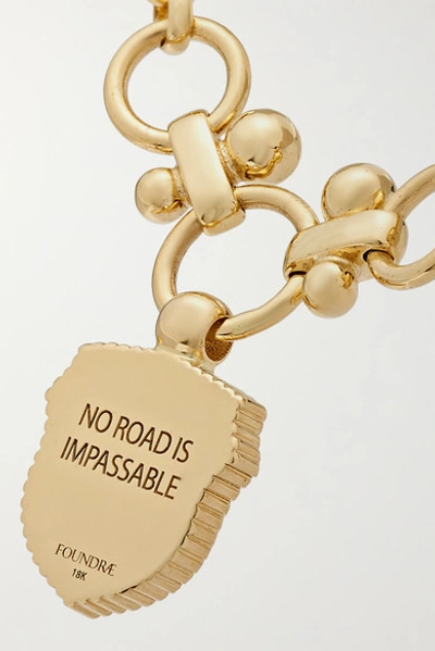 Shop Foundrae Non Invia Est Via 18-karat Gold Bracelet