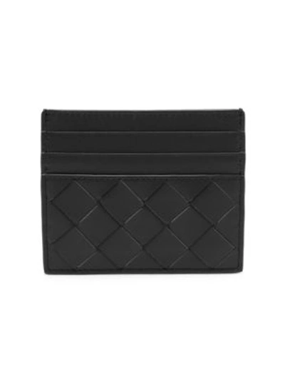 Shop Bottega Veneta Women's Leather Card Case In Black