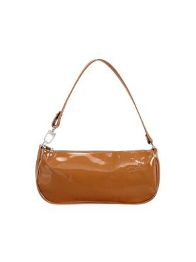 Shop By Far Rachel Patent Leather Shoulder Bag In Nutella