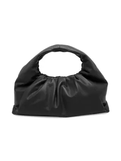 Shop Bottega Veneta Small The Shoulder Pouch Leather Bag In Black