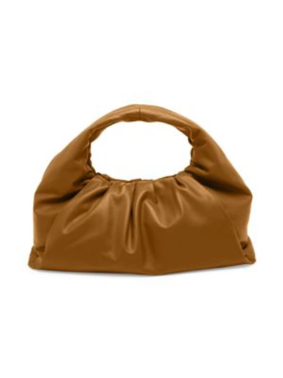 Shop Bottega Veneta Small The Shoulder Pouch Leather Bag In Camel