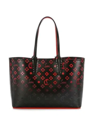 Shop Christian Louboutin Women's Small Cabata Ombré Print Tote In Black